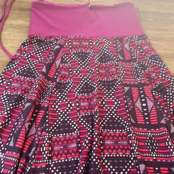 Prana USA Solana Convertible Halter Strapless Dress Geometric Magenta Large. - Picture 2 of 9